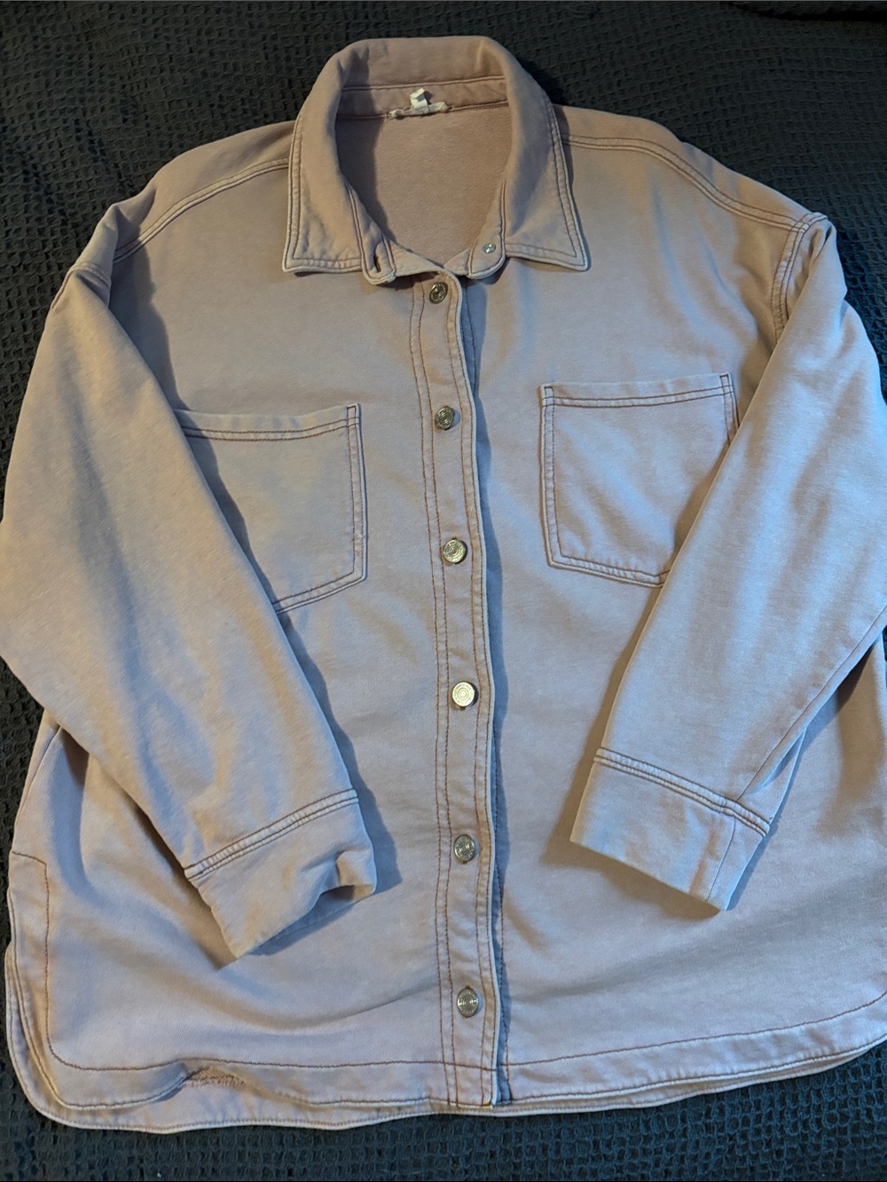 Maurices Dusty Mauve Utility Shacket with Patch Pockets